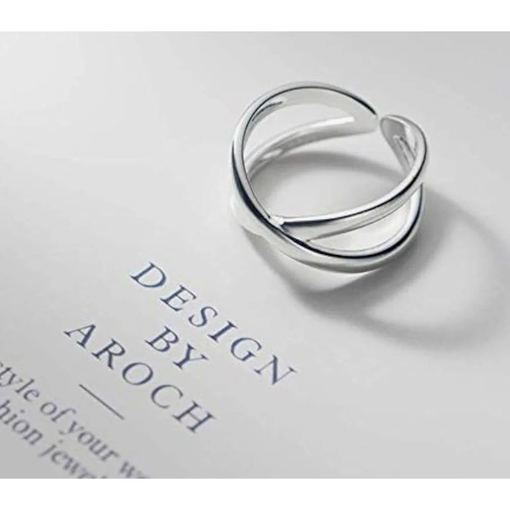Polished‎ Criss Cross Ring | 925 Sterling Silver